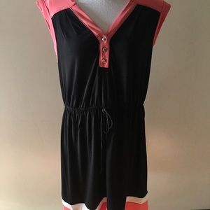 🆕 EN FOCUS STUDIO coral pink/black dress